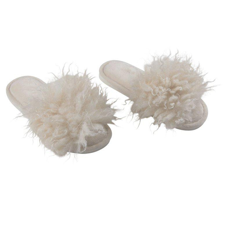 Dámske papuče CURLY - smotanové