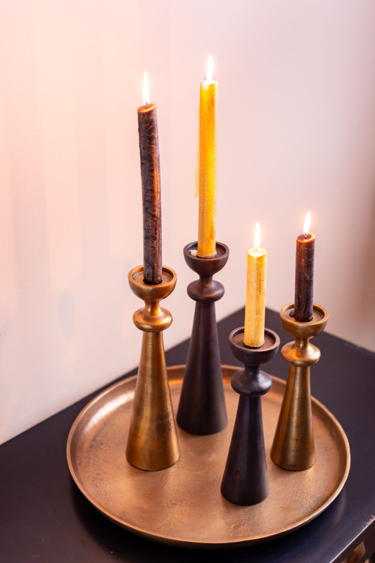 KOVOVÝ SVIETNIK NARVIK - zlatý 1